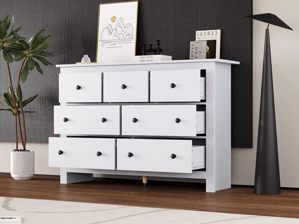 Merax White 7-Drawer Chest of Drawers and Large Sideboard Storage Cabinet – 3