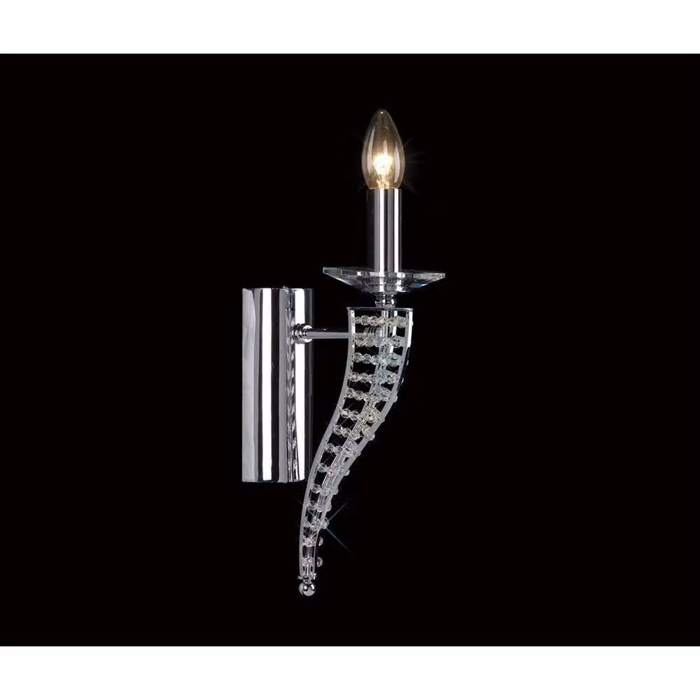 Netlighting Santo Wall Lamp with Grey Crystal and Polished Chrome Finish, E14 – 2