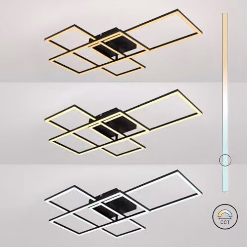 Globo Lighting Netlighting Black LED Ceiling Light with Remote Control, Timer and Dimmable CCT Function – 4