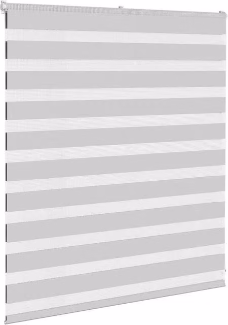 Berkfield Home Elegant Zebra Blind in Light Grey, W: 135 cm, H: 100 cm