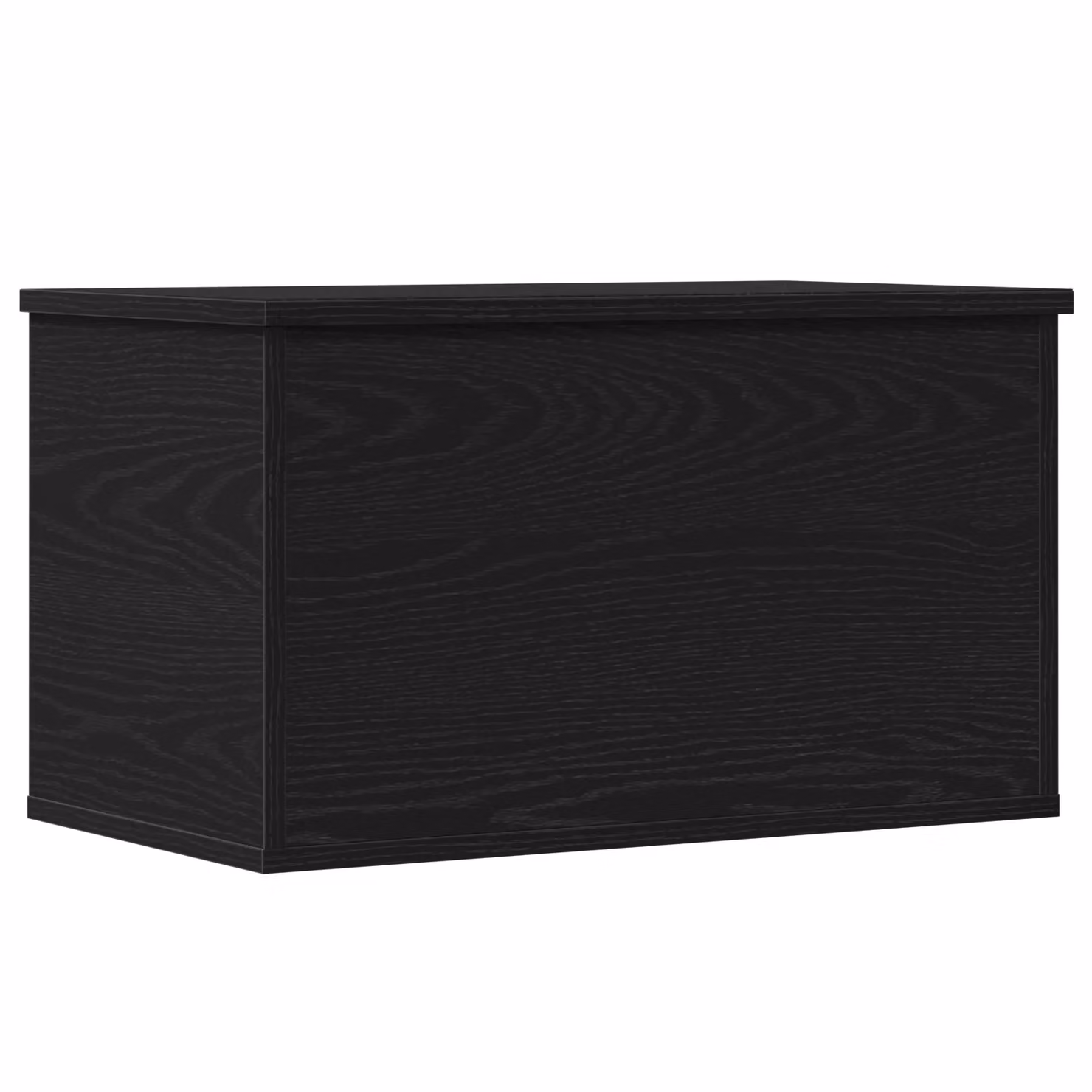 Berkfield Home Black Oak Storage Box with Lid, W: 60 cm, D: 35 cm, H: 35 cm – 2