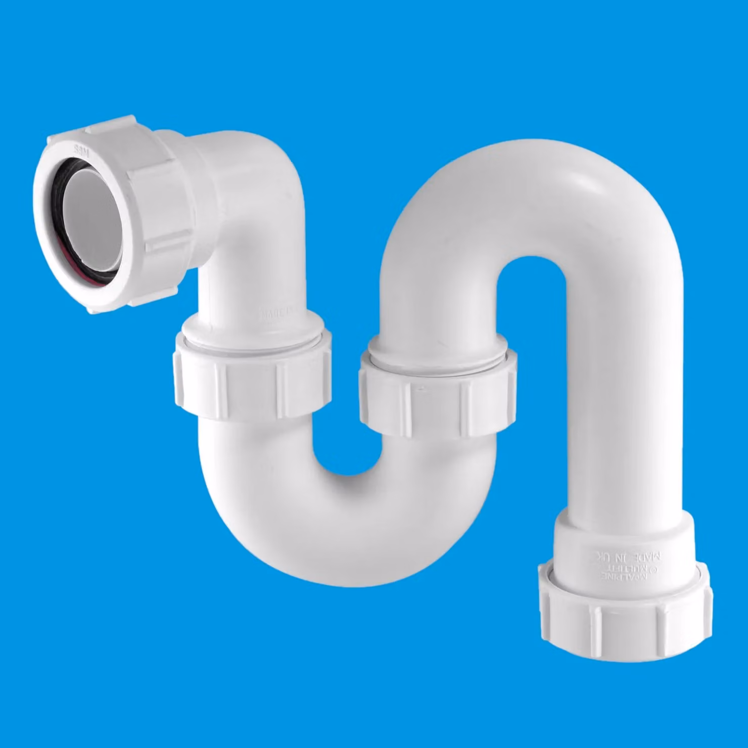 McAlpine TS10 White Plastic Horizontal Running Tubular Swivel S Trap with Multifit – 2