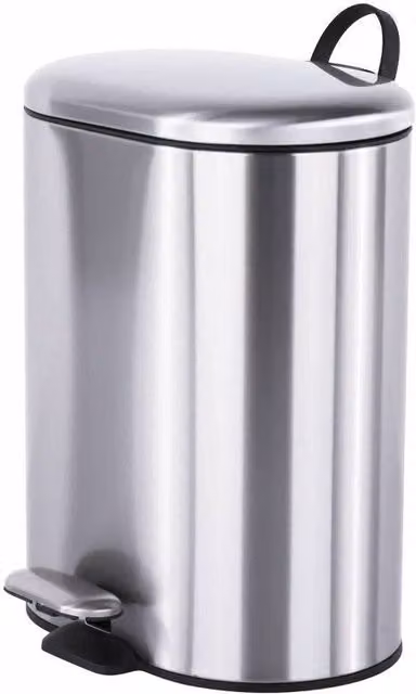 Cosmic Essentials Collection Silver 6L Pedal Bathroom Bin with Removable Inner Bucket and Soft Close Mechanism