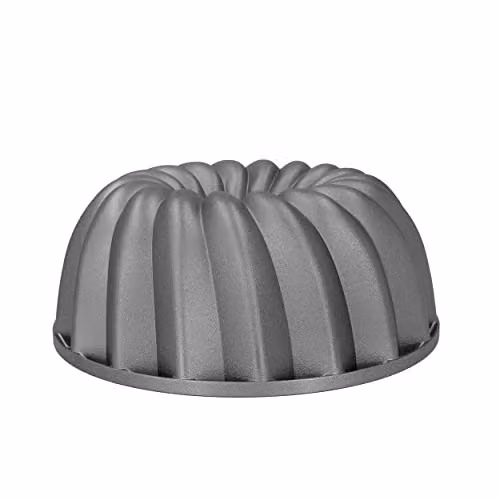 MasterClass Non-Stick Cast Aluminium Round Cake Tin with Decorative Swirl Design, Grey, 24cm – 1