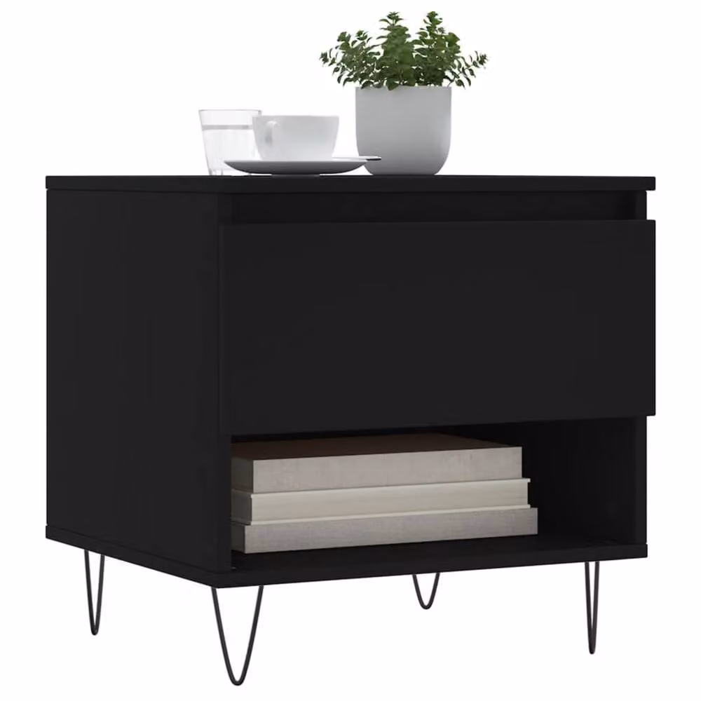 Berkfield Home Modern Black Coffee Table, W/D/H: 50 x 46 x 50 cm – 3
