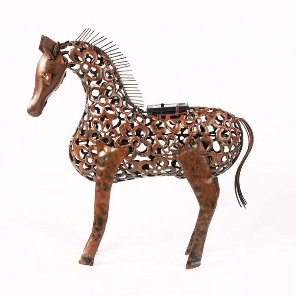 Marco Paul Bronze Effect Solar Powered Horse Outdoor Garden Ornament, Height: 30 cm – 3