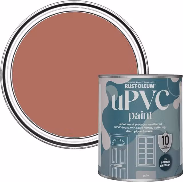 Rust-Oleum Satin Finish UPVC Paint, Pink/Red, 0.75 l