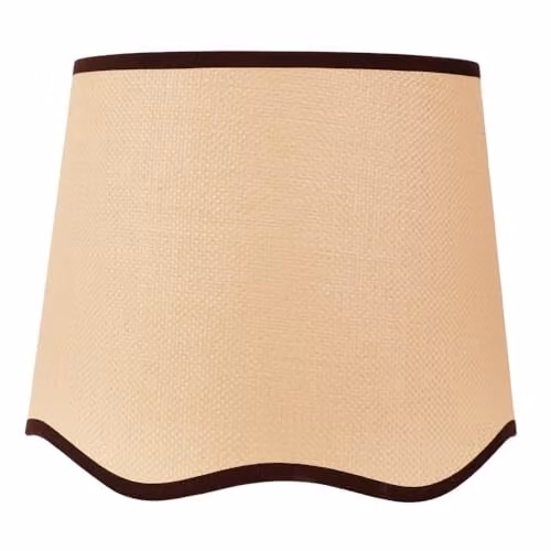 ValueLights Dutton Large Scallop Edge Fabric Lamp Shade in Beige and Black, Width: 35 cm