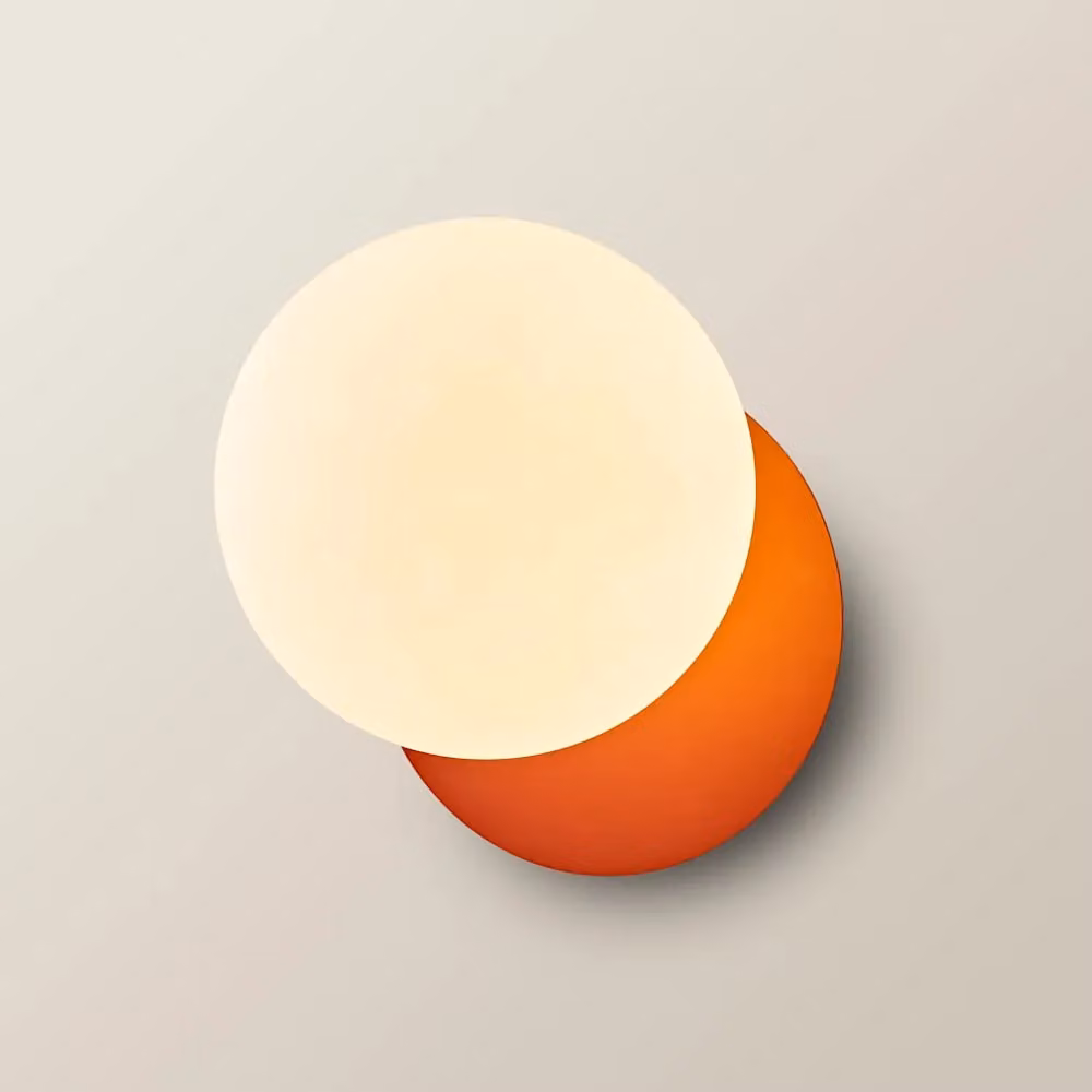 ValueLights Darla IP44 Rated Frosted Glass Sphere Wall Light with LED Bulb in Burnt Orange – 2