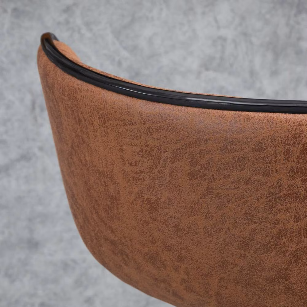 Wyld Haus Bama Set of 2 Brown Microfibre Adjustable Swivel Armless Bar Stools – 8
