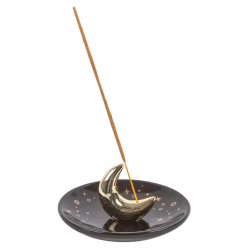 Something Different Wholesale Gold Crescent Moon Ceramic Incense Stick Holder – 1