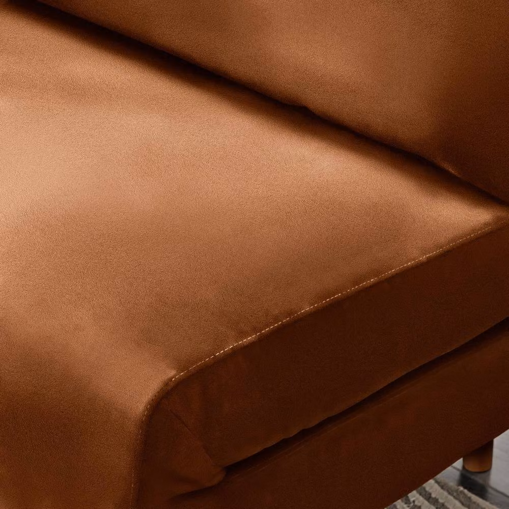 FurnitureboxUK Bobby Orange Velvet Single Folding Sofa Bed Chair – 3