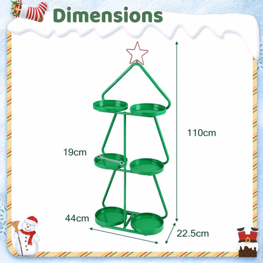 Costway 3-Tier Tree-Shaped Christmas Plant Stand in Green – 2