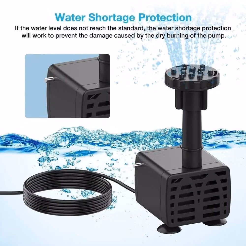 EONLION 6.5W Solar Power Bird Bath Fountain Pump in Black – 3