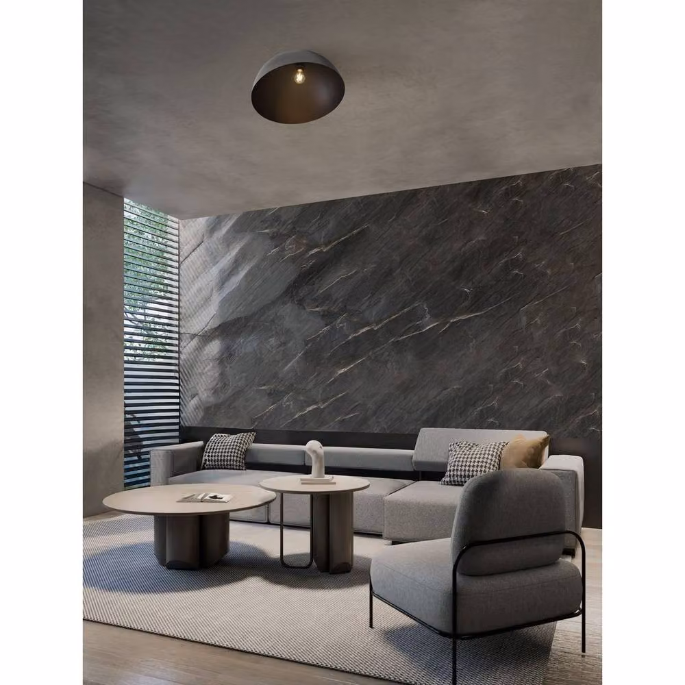 Netlighting Onia Semi Flush Ceiling Light in Grey and Sandy Black, Diameter: 50 cm – 2