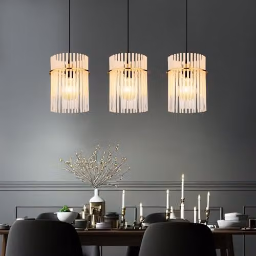 Netlighting Gorley Bar Pendant Light in Gold and Transparent Glass, W/D/H: 80 x 20 x 140 cm – 7