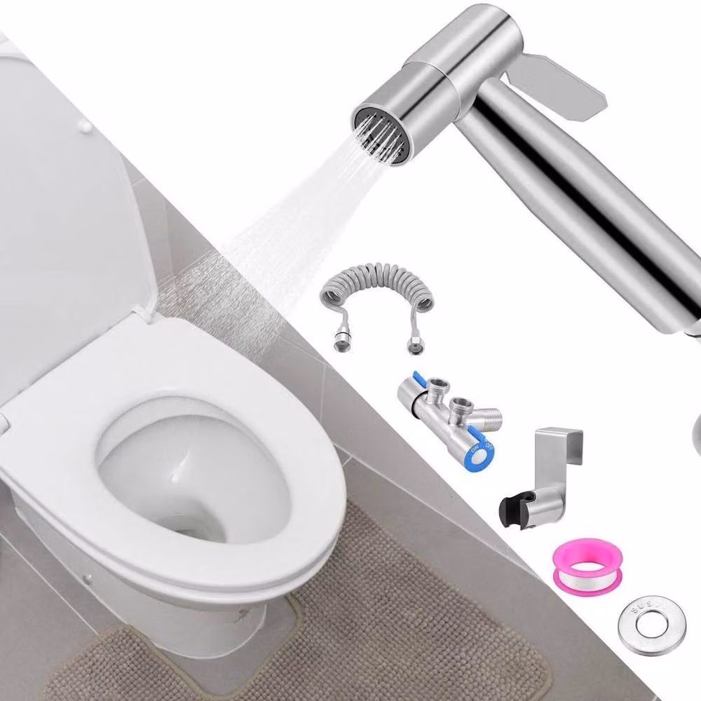 KORVIXA SET2 Toilet Bidet Shattaf Shower in Silver, Width: 45 cm, Height: 75 cm – 3