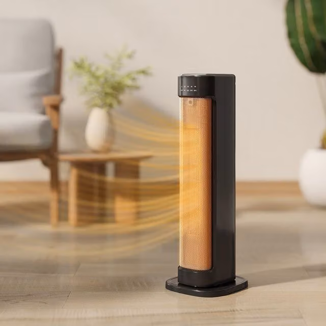 HOMCOM 2000W Ceramic Electric Fan Heater with Remote Control in Black