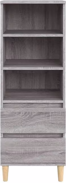 Berkfield Home Grey Sonoma Highboard in Engineered Wood W/D/H: 40 x 36 x 110 cm