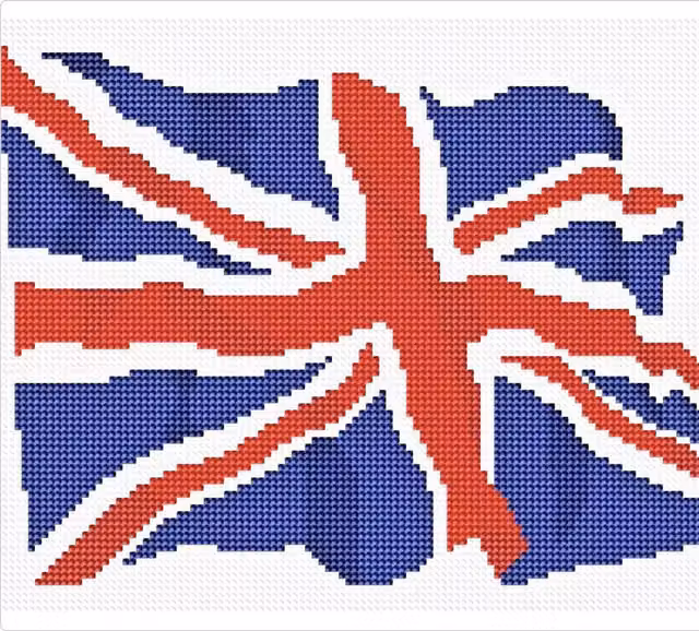 Syntego Union Jack Diamond Painting Kit in Multicolour and White for Adults