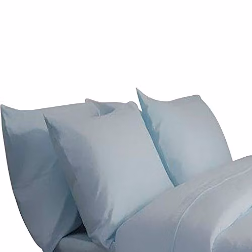 Belledorm Blue Brushed Cotton Flannelette Housewife Pillowcase Pair