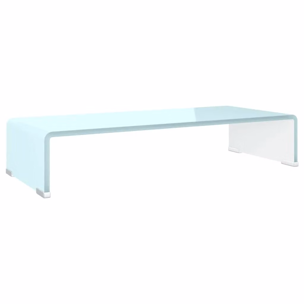 Berkfield Home Glass TV Stand and Monitor Riser in Green, W/D/H: 60 x 25 x 11 cm – 2