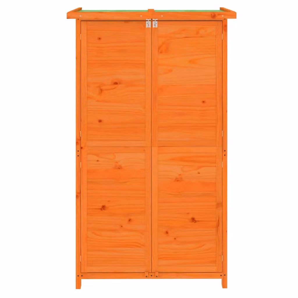 Berkfield Home Rustic Brown Pine Tall Garden Tool Shed with Internal Shelves, W/D/H: 83 x 57 x 140 cm – 2