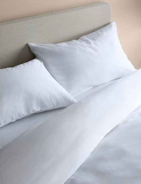 M&S White Lyocell Soft and Silky Duvet Cover Set, W: 180 cm, H: 200 cm