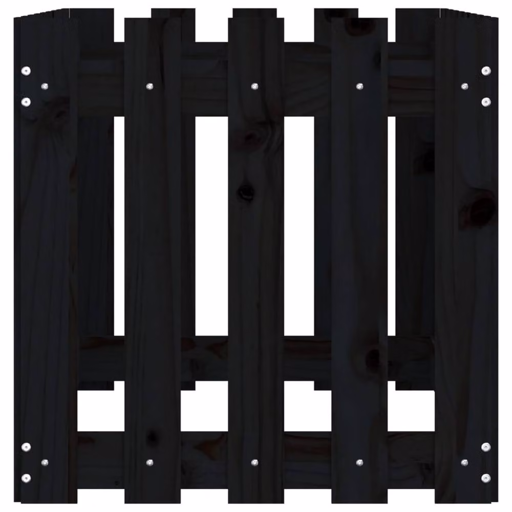 Berkfield Home Garden Raised Bed with Fence Design in Black Solid Wood Pine, W/D/H: 100 x 50 x 50 cm – 4