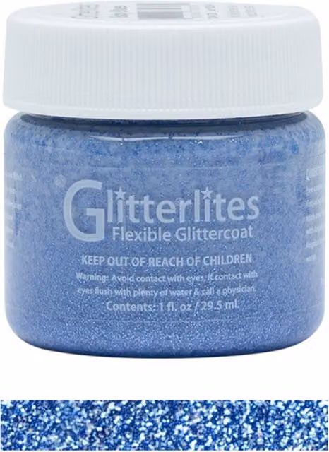Angelus Glitterlites Acrylic Leather Paint in Baby Blue, 1 oz