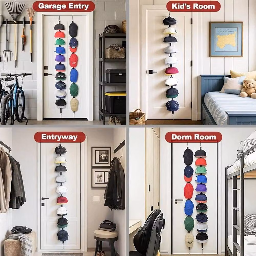 PAWNORA Non-Slip Plastic Baseball Cap Hanging Rack in Black – 5