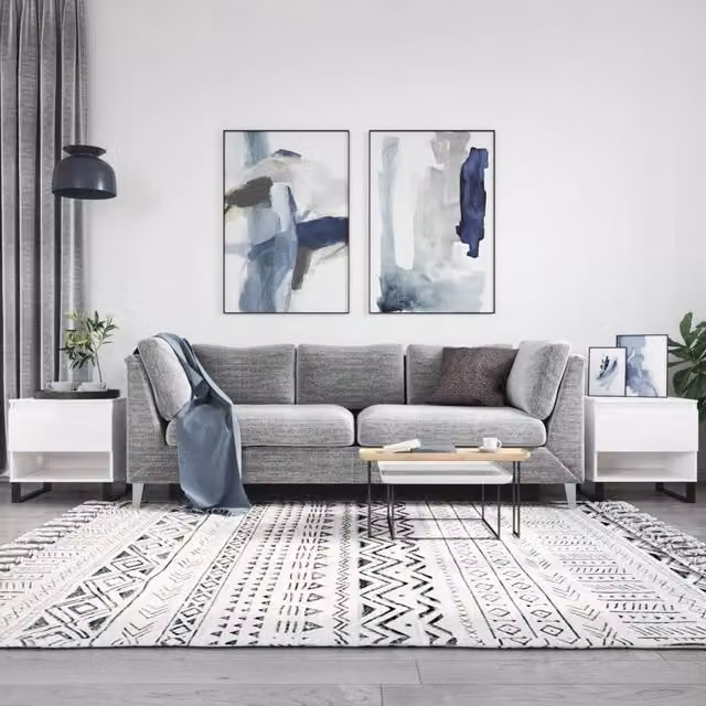 Berkfield Home Set of 2 High Gloss White Square Coffee Tables, W/D/H: 50 x 46 x 50 cm – 1