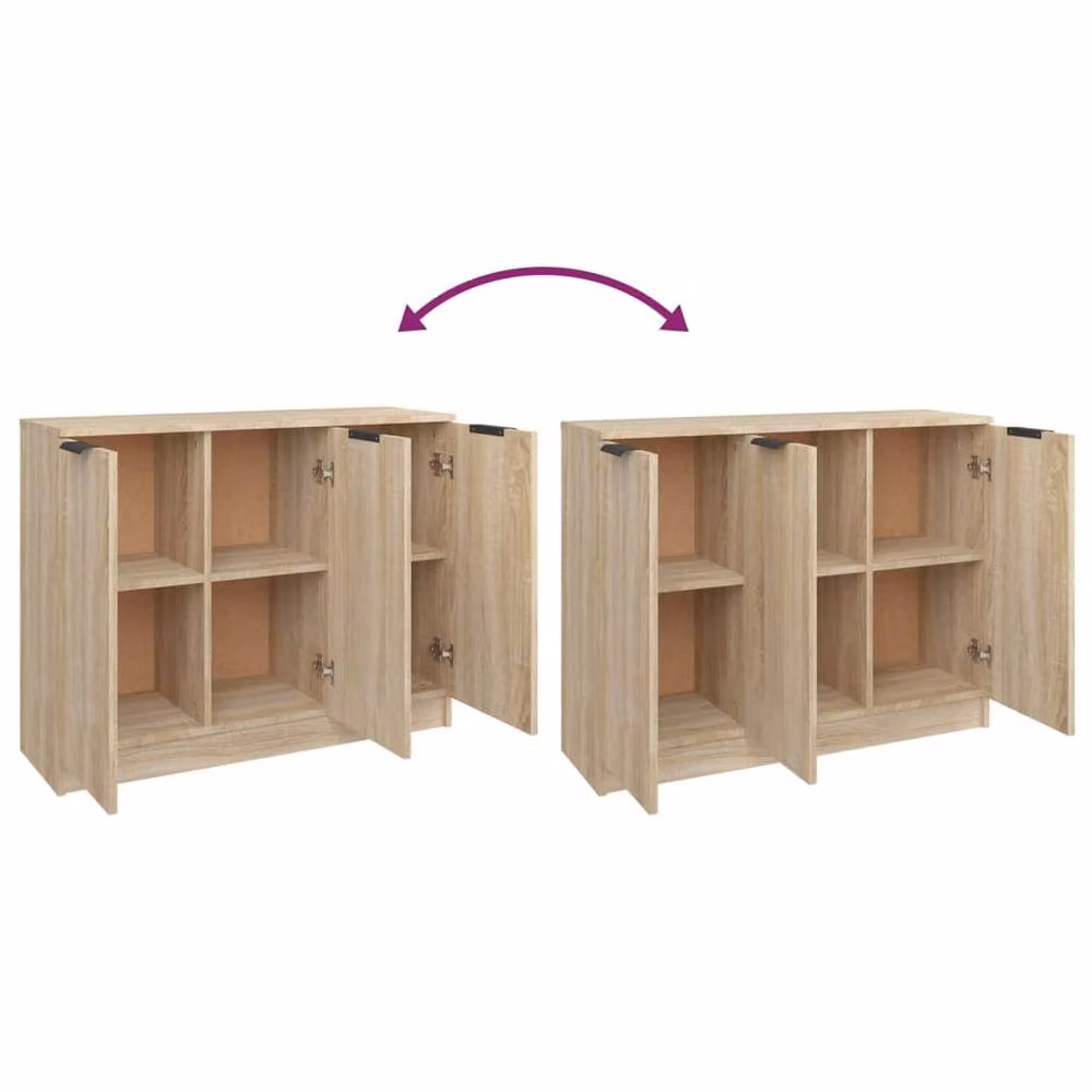 Berkfield Home Sonoma Oak Sideboard in Beige, W/D/H: 90.5 x 30 x 70 cm – 3