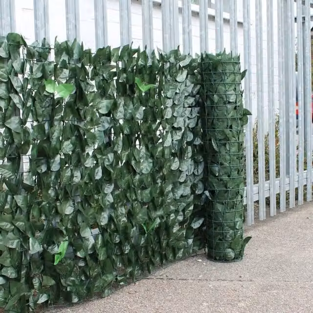 NESTLUNE Artificial Hedge Ivy Leaf Garden Fence Trellis, Green, W: 100 cm, H: 100 cm