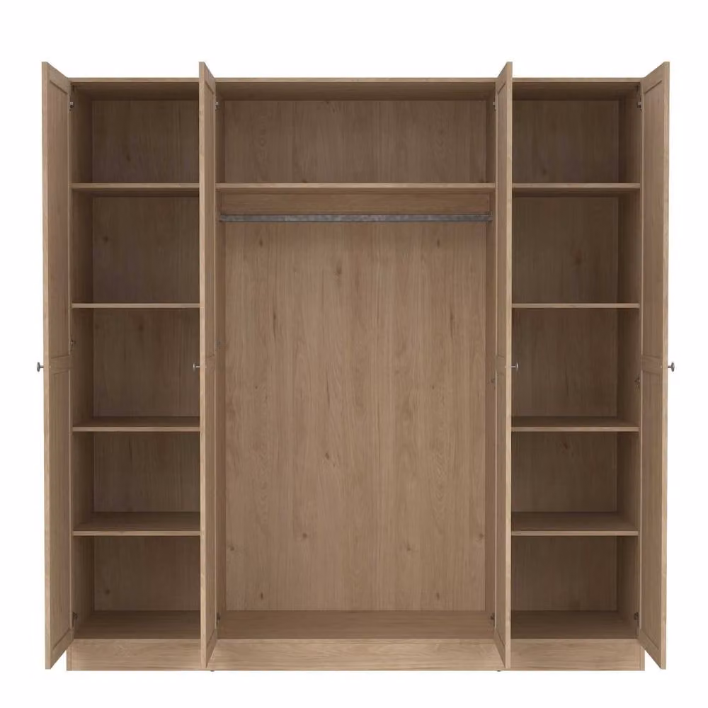 Wyld Haus Cherryfern 4 Door Wardrobe in Natural Oak, Brown, H 200.1 x W 129.7 x D 61.69 cm – 3
