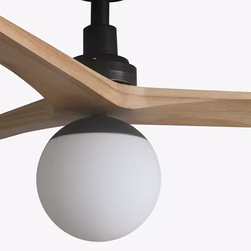 Netlighting Klim Medium 3 Blade Ceiling Fan in Black and Brown Wood with Tuya Smart System and E27 Light – 3