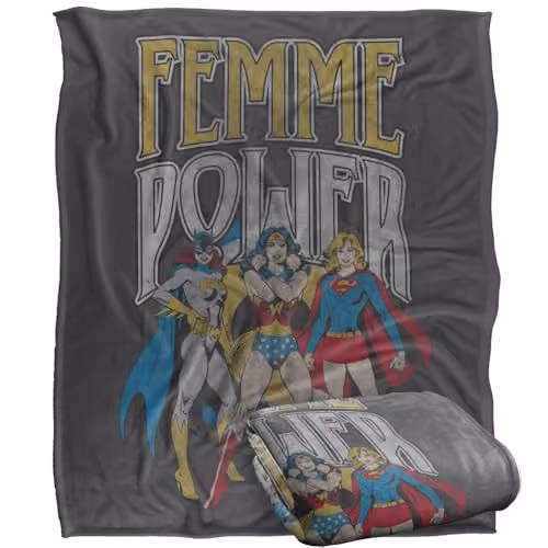 Warner Bros. Wonder Woman Femme Power Super Soft Silky Touch Fleece Throw Blanket, Multicolour, W: 127 cm x L: 152.4 cm
