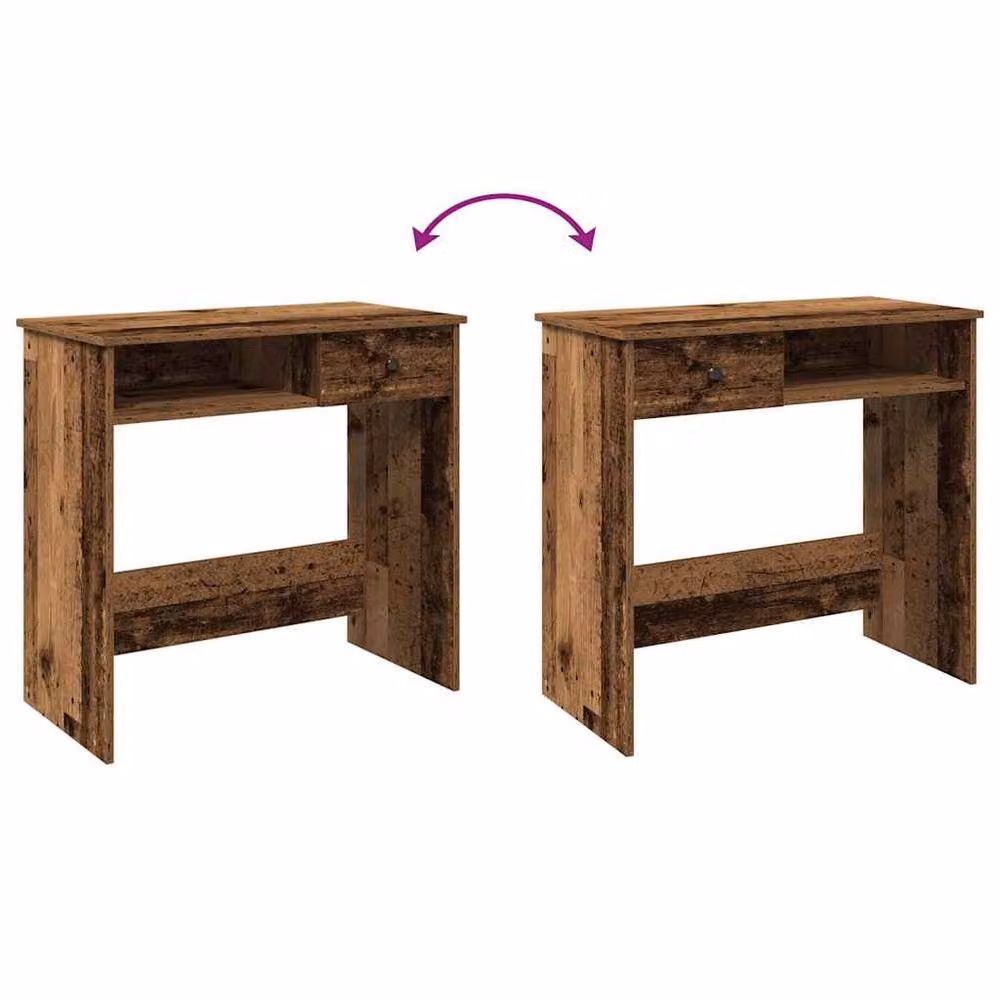 Berkfield Home Rustic Brown Decorative Writing Desk in Engineered Wood, W/D/H: 80 x 40 x 75 cm – 5