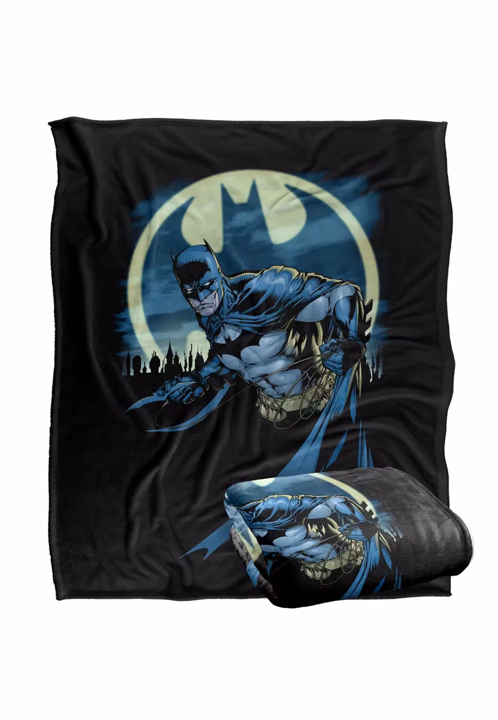 DC Comics Batman Heed The Call Classic Blanket, White, W: 152 cm, D: 127 cm – 2