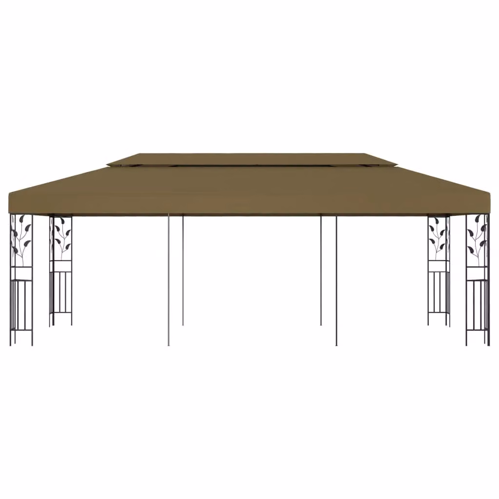 Berkfield Home Gazebo in Beige, W: 6 m, D: 3 m, H: 2.7 m – 2