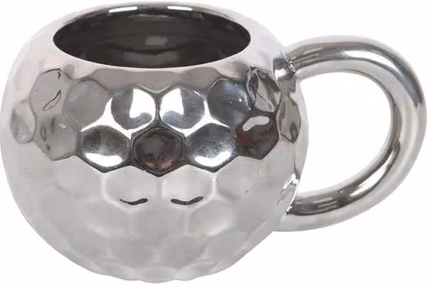 KDMD Silver Disco Ball Ceramic and Stainless Steel Mug, 400 ml – 3