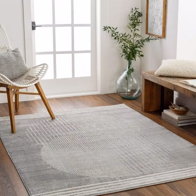 Livabliss Florensa Geometric Modern Machine Woven Rug in Brown, Grey and Blue, W: 120 cm, D: 170 cm