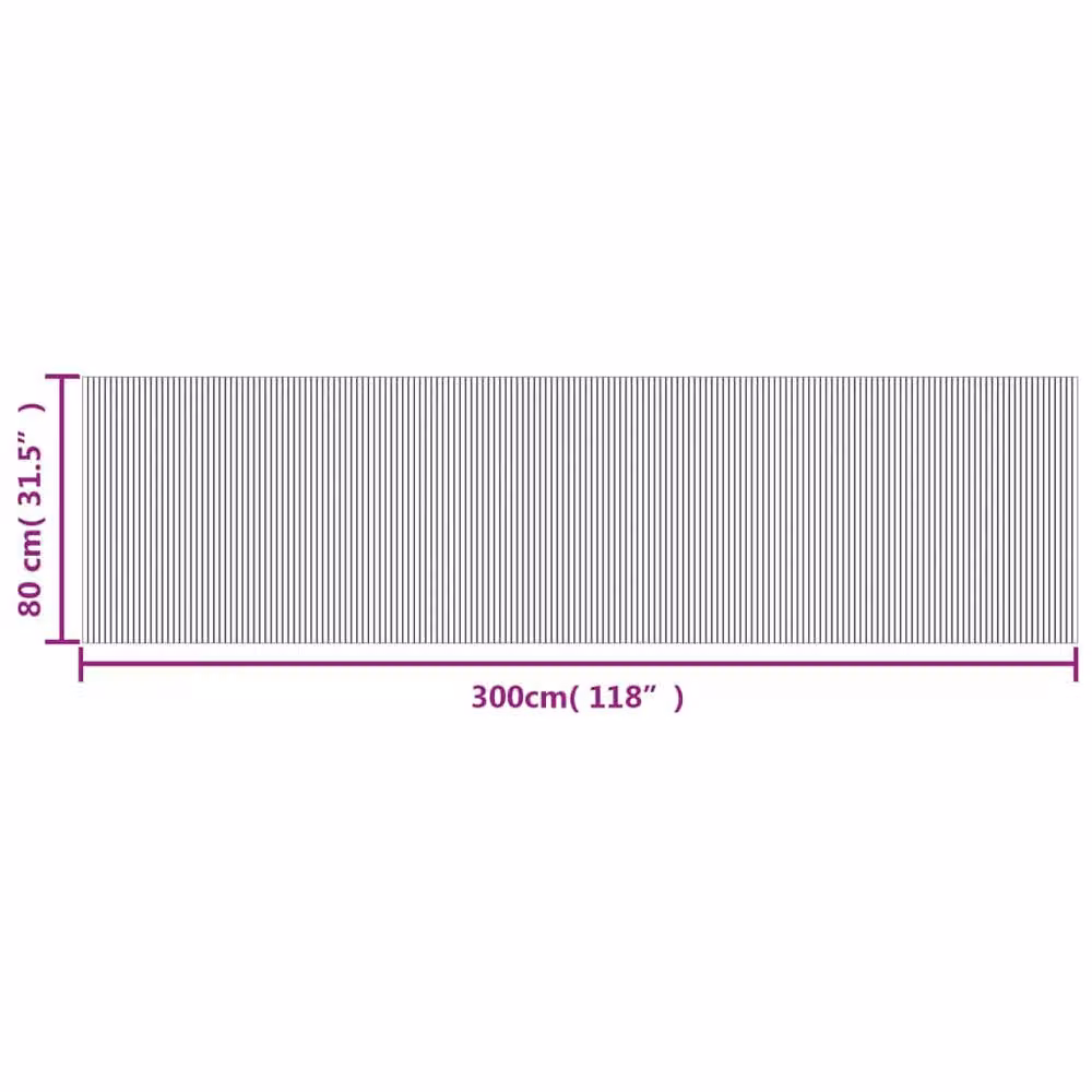 Berkfield Home Rectangular Bamboo and Polypropylene Rug in Grey and Black, W: 80 cm, L: 300 cm – 5