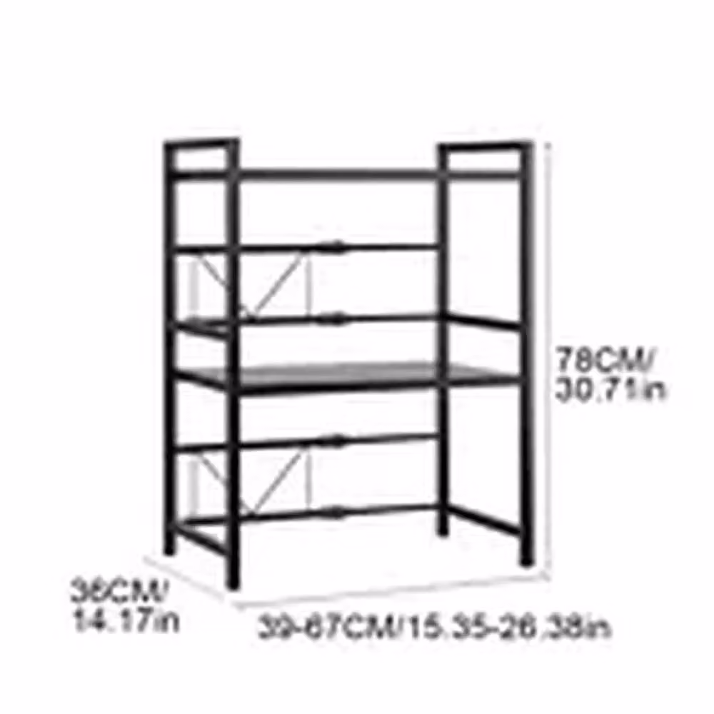 Kelvenix Black Microwave Oven Rack Stand and Corner Kitchen Storage Shelf with Adjustable Shelves, H 78.0 x W 36.0 x D 15.0 cm – 2