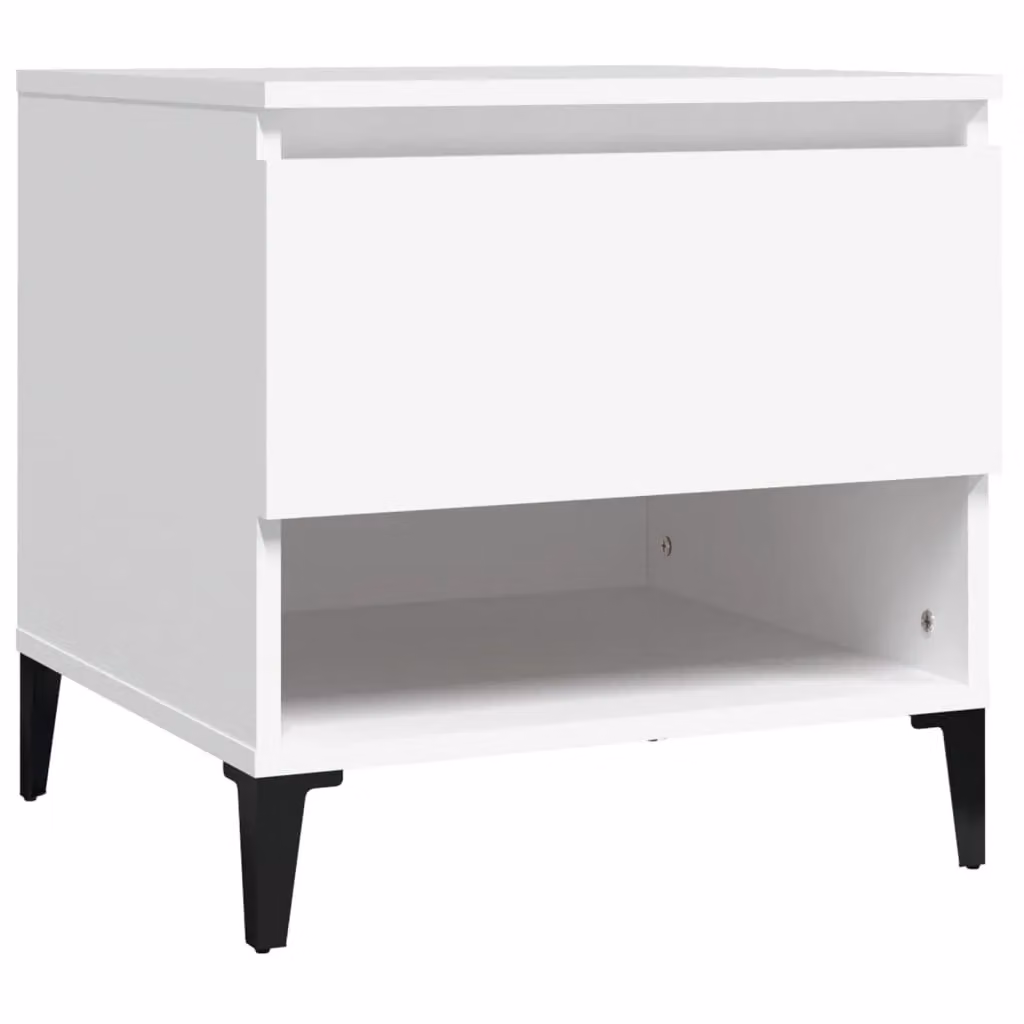 Berkfield Home White Side Table in Engineered Wood, W/D/H: 50 x 46 x 50 cm – 2