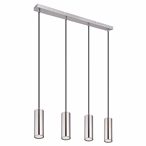 Globo Lighting Modern LED Bar Pendant Light in Chrome, W/D/H: 65 x 6 x 120 cm