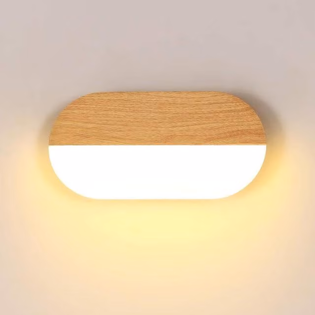 COMELY Modern 7W LED Wooden Indoor Wall Light with Acrylic Design in Brown and White – 1
