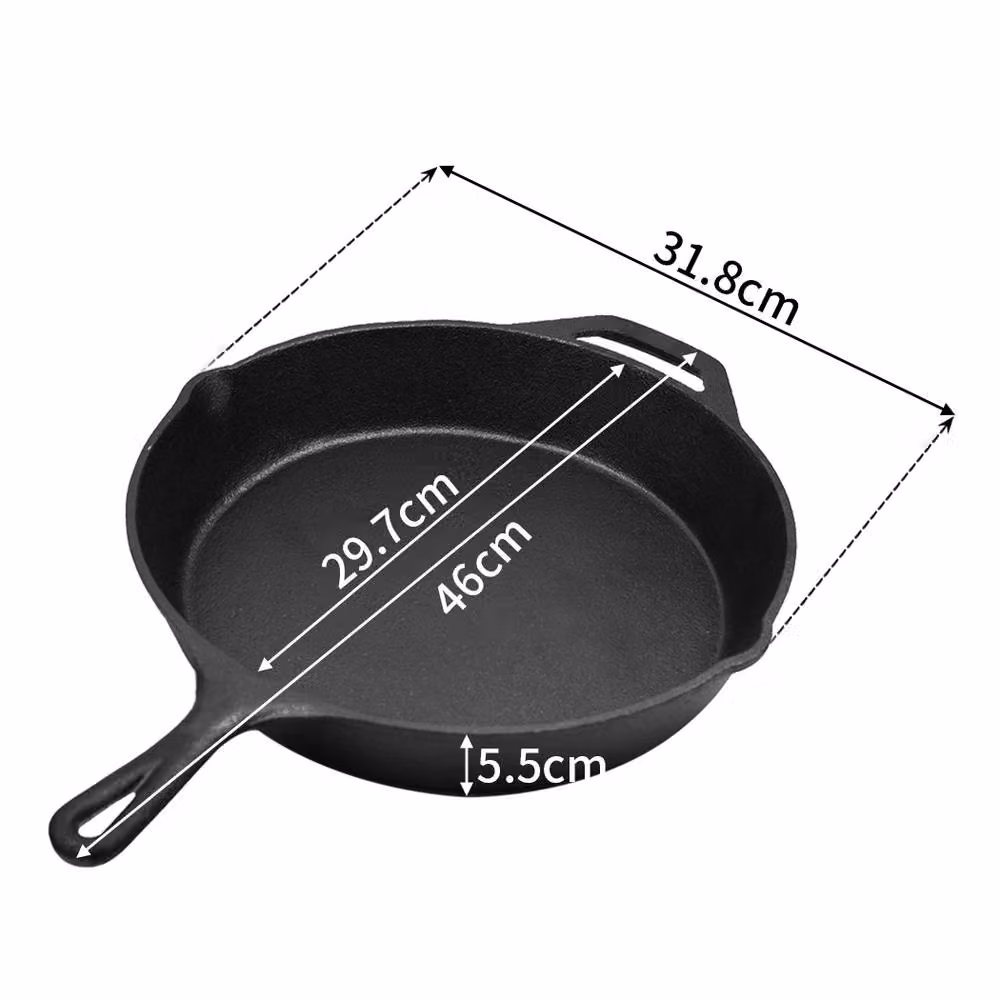 Toque Non Stick Cast Iron Round Frying Pan, Black, Diameter: 30 cm – 3