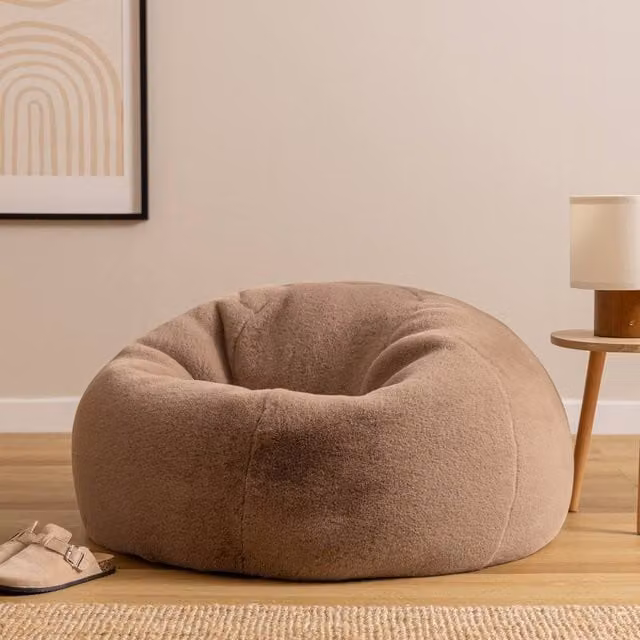 icon Kingston Classic Faux Fur Dome Bean Bag in Brown