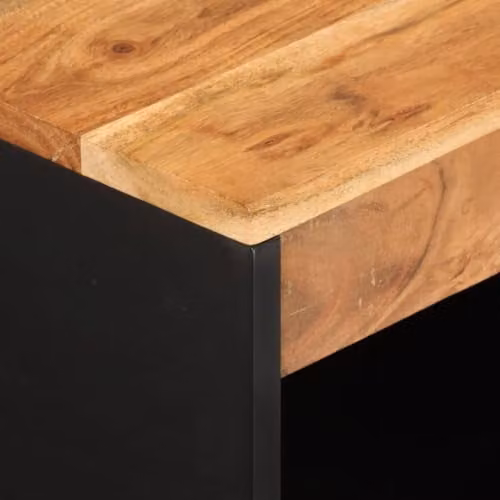 vidaXL Acacia Wood Sideboard with 2 Doors, Brown, W/D/H: 60 x 33.5 x 75 cm – 4